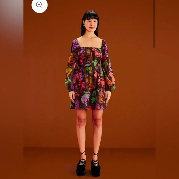 FARM Rio Wild Leopards Black Midi Dress - Picture 8 of 16